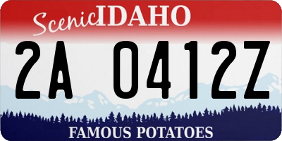 ID license plate 2A0412Z