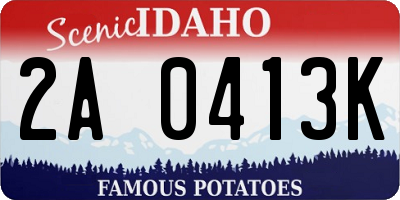 ID license plate 2A0413K