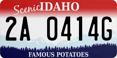 ID license plate 2A0414G