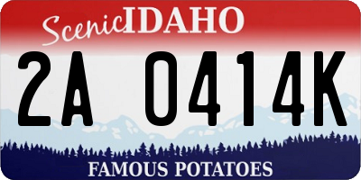 ID license plate 2A0414K