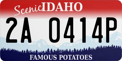 ID license plate 2A0414P