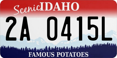 ID license plate 2A0415L