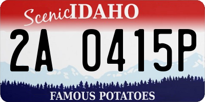 ID license plate 2A0415P