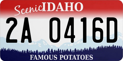 ID license plate 2A0416D