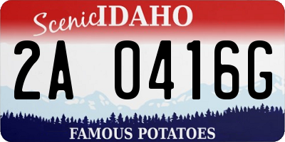 ID license plate 2A0416G