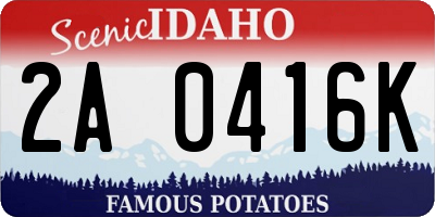 ID license plate 2A0416K