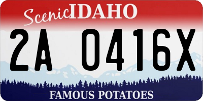 ID license plate 2A0416X