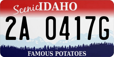ID license plate 2A0417G