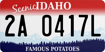ID license plate 2A0417L