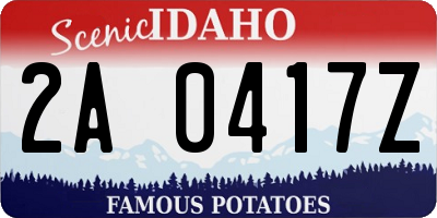 ID license plate 2A0417Z