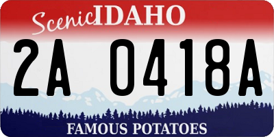 ID license plate 2A0418A