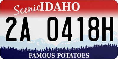 ID license plate 2A0418H