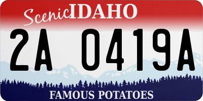 ID license plate 2A0419A