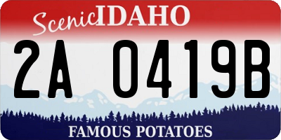 ID license plate 2A0419B