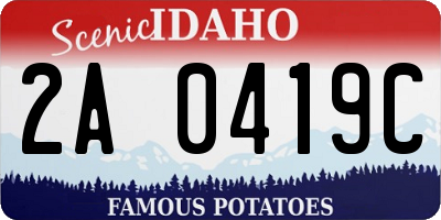 ID license plate 2A0419C