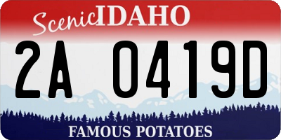 ID license plate 2A0419D