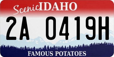 ID license plate 2A0419H