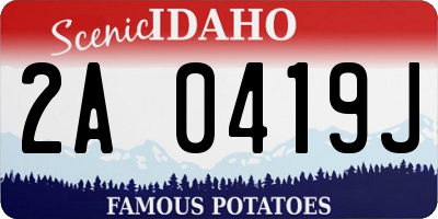 ID license plate 2A0419J
