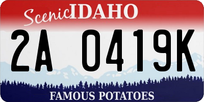 ID license plate 2A0419K