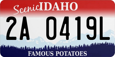 ID license plate 2A0419L