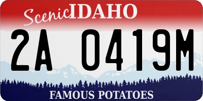 ID license plate 2A0419M