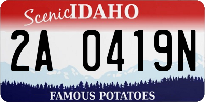 ID license plate 2A0419N