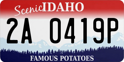 ID license plate 2A0419P