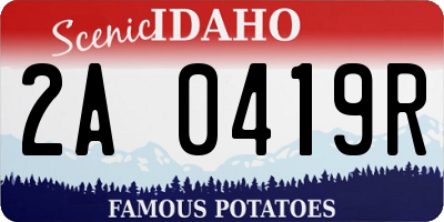 ID license plate 2A0419R