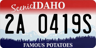 ID license plate 2A0419S