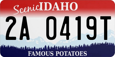 ID license plate 2A0419T