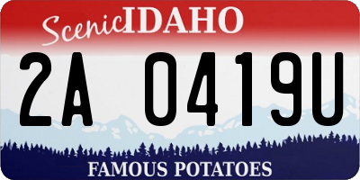 ID license plate 2A0419U