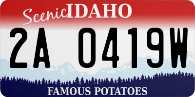 ID license plate 2A0419W