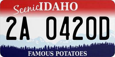 ID license plate 2A0420D