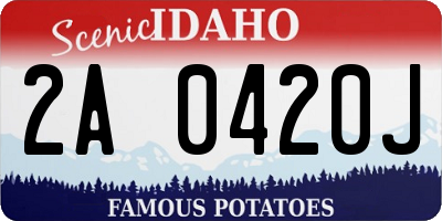 ID license plate 2A0420J