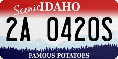 ID license plate 2A0420S