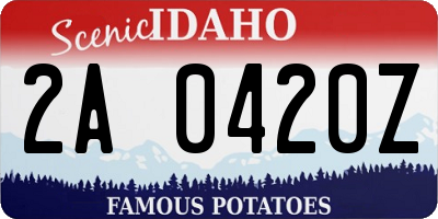 ID license plate 2A0420Z