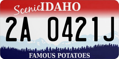 ID license plate 2A0421J