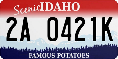 ID license plate 2A0421K