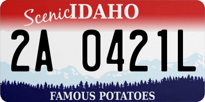 ID license plate 2A0421L