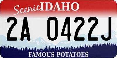 ID license plate 2A0422J
