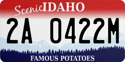 ID license plate 2A0422M