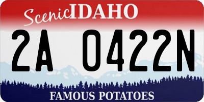 ID license plate 2A0422N