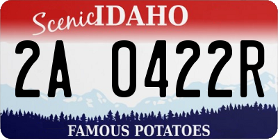 ID license plate 2A0422R