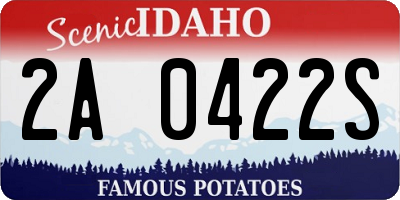 ID license plate 2A0422S