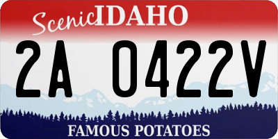 ID license plate 2A0422V