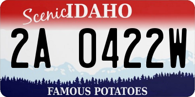 ID license plate 2A0422W