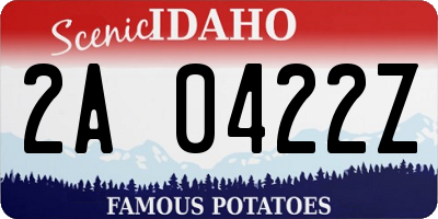 ID license plate 2A0422Z