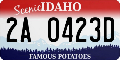 ID license plate 2A0423D