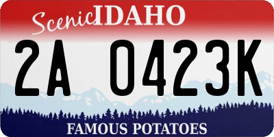 ID license plate 2A0423K