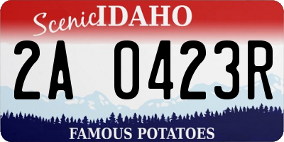 ID license plate 2A0423R